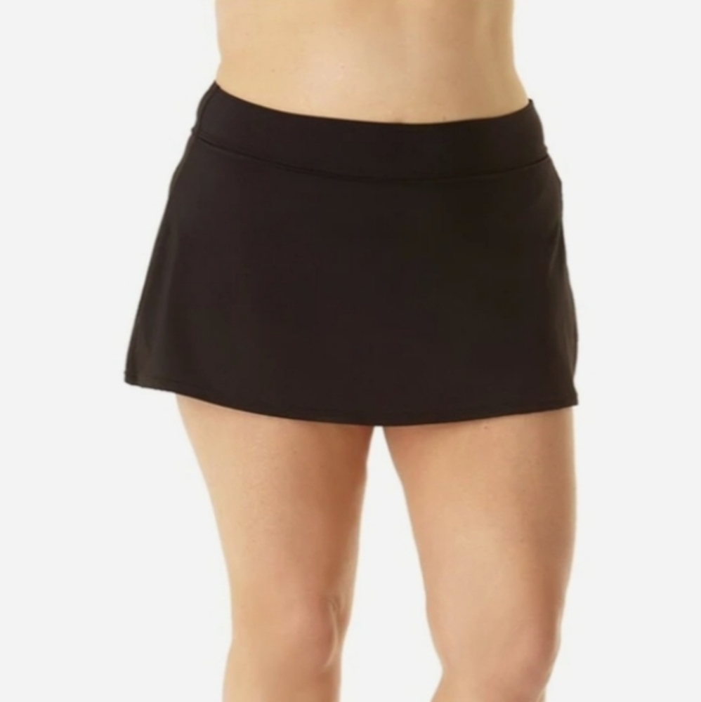 Anne Cole Plus Rock Classic Swim‎ Skirt Black 20W
